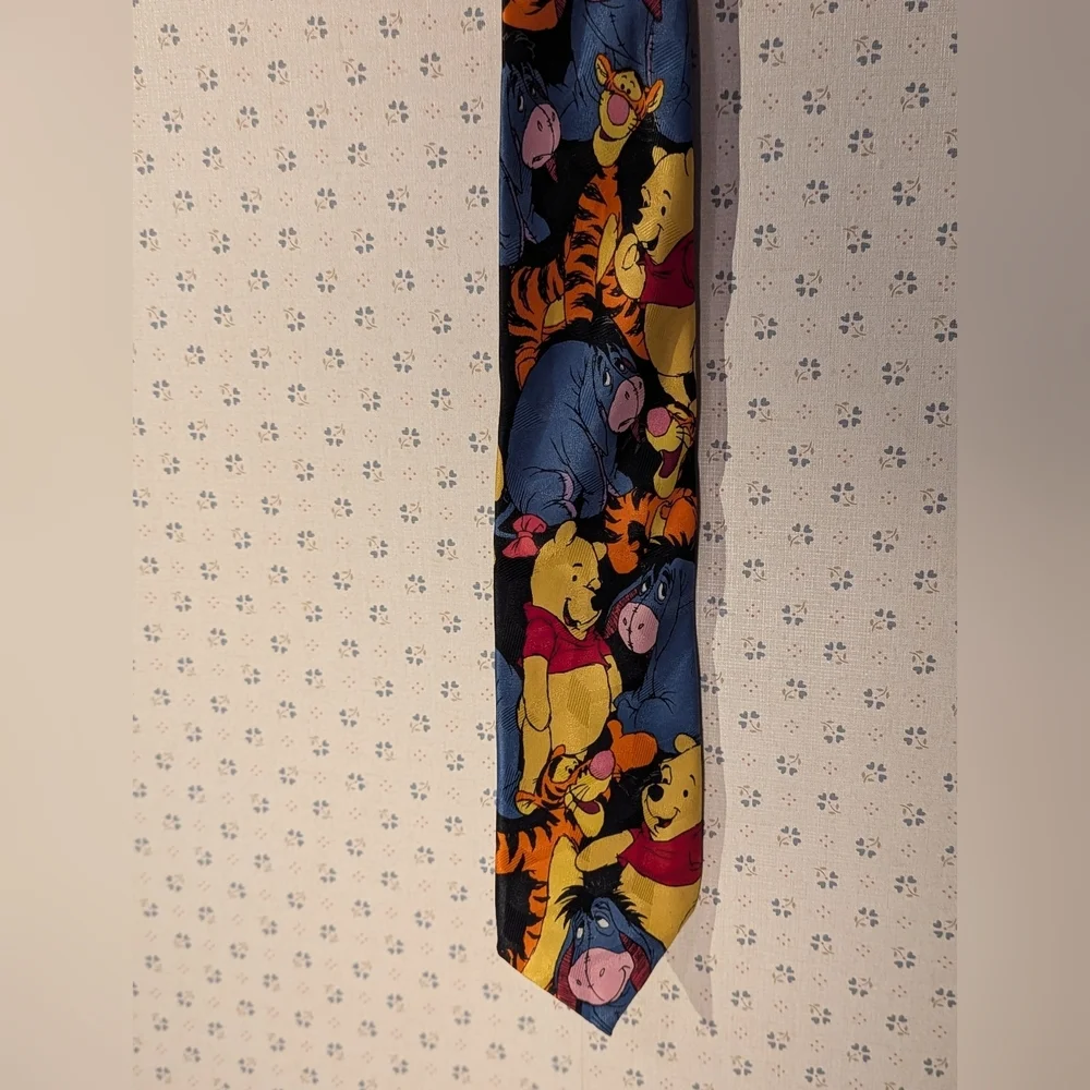 Winnie The Pooh Tie Polyester Jacquard Fabric Vintage Novelty Fun